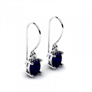 White gold earrings with natural sapphires