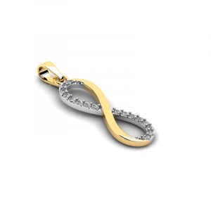 Gold infinity sign with diamonds 0,07ct 