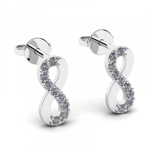 14 karat white gold infinity earrings