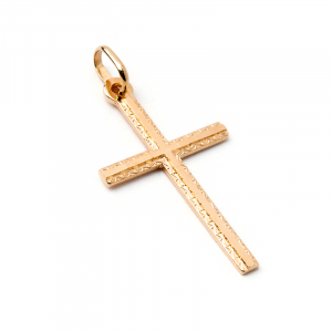 Krzyż złoty z ornamentem grawer 14kr