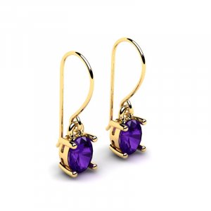 Gold earrings with natural rubies 0,80ct  (1)