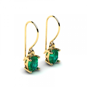 Yellow gold earrings with natural sapphires 0.80ct (1) (1) (1)