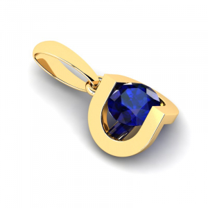 14ct gold pendant with natural sapphire 0,40ct