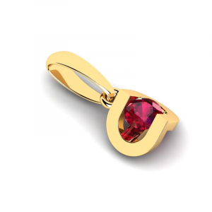 14ct gold pendant with natural ruby 0,13ct