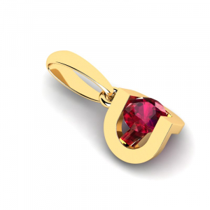 14ct gold pendant with natural ruby 0,23ct