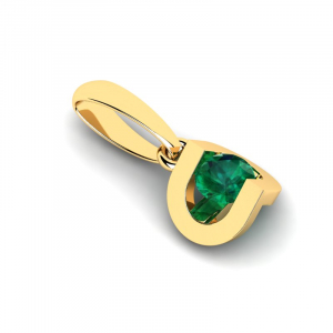 14ct gold pendant with natural emerald 0,10ct