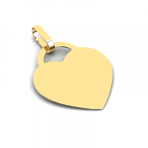 Wisiorek złoty duże serce 23mm grawer