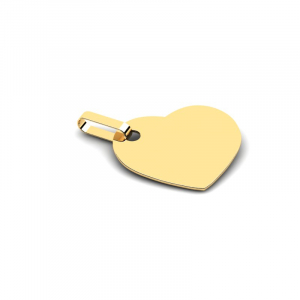 Wisiorek złoty błyszczące serce 11mm grawer