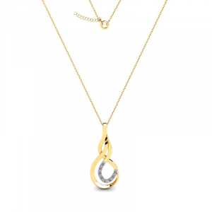 Gold pendant with genuine diamonds 0,04ct (1)
