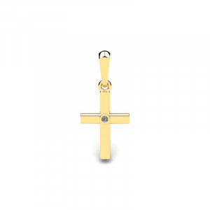 Krzyż złoty z cyrkonią komunia chrzest roczek 14kr