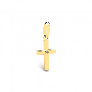 Krzyż złoty z cyrkonią komunia chrzest roczek 14kr