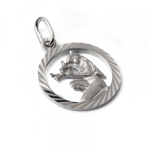 Silver zodiac pendant with virgo