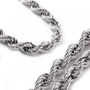 Wide silver rope chain 15mm