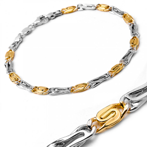 Gold-plated silver four leaf clovers bracelet