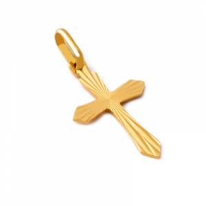 Krzyżyk złoty diamentowany komunia chrzest roczek