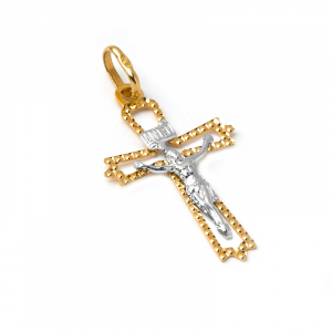 Krzyżyk złoty z Panem Jezusem na komunię 14 kr